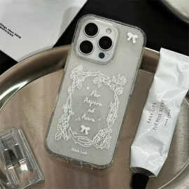玫瑰英文闪粉壳适用iPhone16/15pro保护套苹果手机壳13/12软壳14