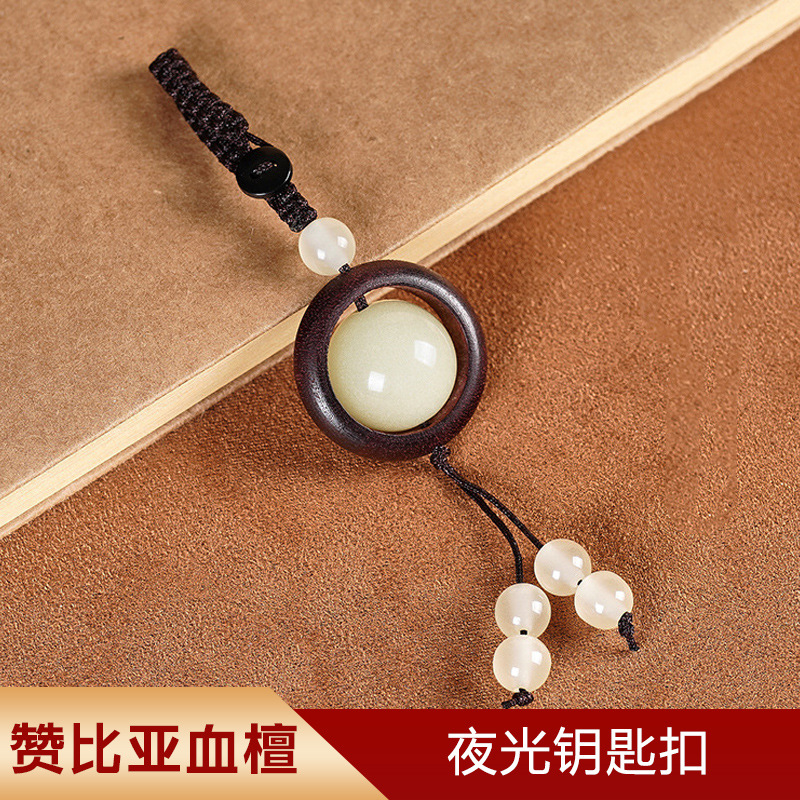 本物のアフリカ紫檀キーホルダー、男性用、手彫り、無垢材、工芸品、車用ペンダント、女性用飾り、卸売