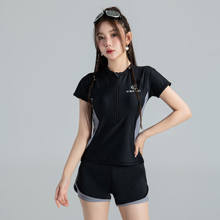 2023 New Diving Suit Women's Split Swimsuit Women's Conservative Slimming Short-sleeved Quick-drying Women's Sports Swimsuit Set
