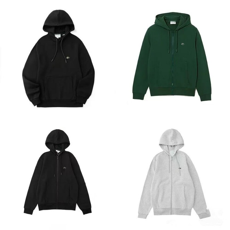 Cross-Border Crocodile Men's Pure Cotton Autumn and Winter Embroidered Logo Zipper Hooded Sweatshirt Trendy Brand Casual Sports Hooded Sweatshirt