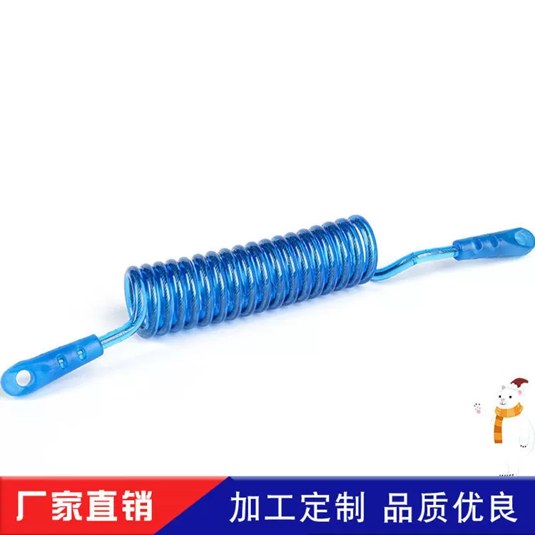新款塑料弹簧绳防丢钥匙链弹力拉伸手机链电动车安全帽防盗绳