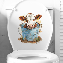 梵汐fun-m112個性鐵桶奶牛馬桶貼浴室衛生間美化牆貼紙批發