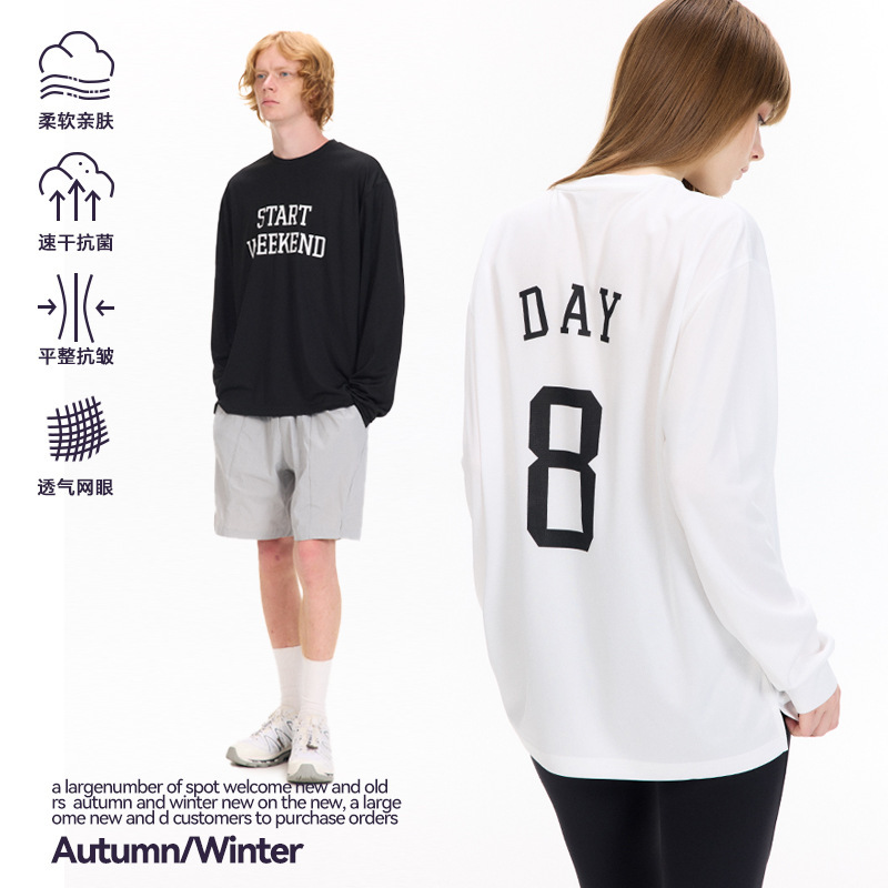 Clearance Sale, No Returns or Exchanges, Sports Training T-Shirt, Quick-Drying Long-Sleeve T-Shirt, Breathable Mesh, Outdoor Running, Couple Style, American Style