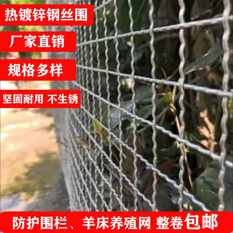 热镀锌钢丝网不生锈围栏动物园圈养鱼塘圈地栅栏网养殖防护专用