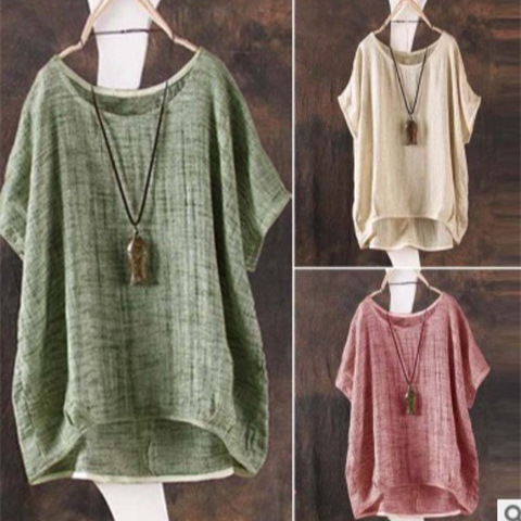 Fat Sister Plus Size Short-Sleeved Summer Dress Simple Casual Design Simple Round Neck Short-Sleeved T-Shirt for Fat Girls Women