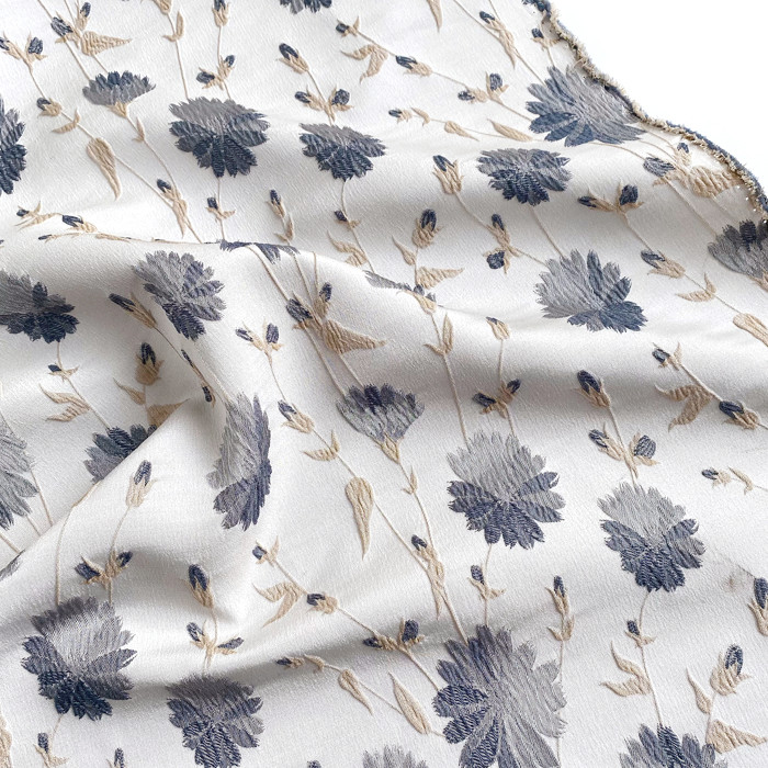 高级雅灰色蒲公英提花色织布女装连衣裙衬衫旗袍服装布料中国风