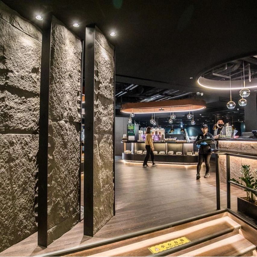 PU transfronterizo cuero de piedra oblicua roca de noche artificial cuero de piedra artificial ligero piedra cultural pu piel de piedra de hongo suministro directo de fábrica