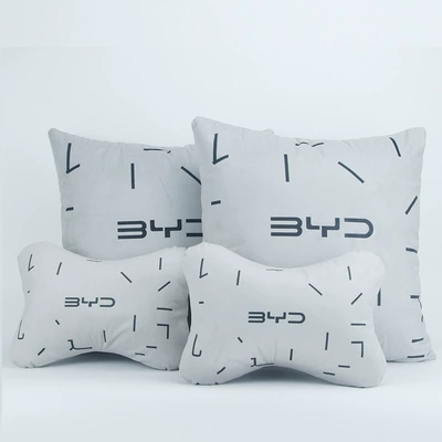 Car Headrest, Neck Pillow, Cervical Spine Support Pillow, Car Seat Lumbar Support, 4S Store Gift, Car Logo Four-Piece Set (Headrest) - four-piece-set