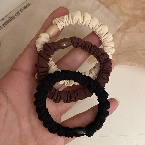 South Korea's Dongdaemun same style wrinkled small intestine ring hair rope colorful ponytail rubber band high elastic basic hair ring