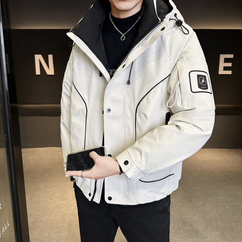 European Station Winter Hooded down Jacket 2025 New Men's Fashion Personality Youth down Jacket European Station Winter Hooded down Jacket 2025 New Men's Fashion Personality Youth down Jacket