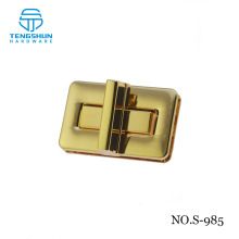 手袋箱包五金配件方锁锌合金包包五金配件浅金拧锁