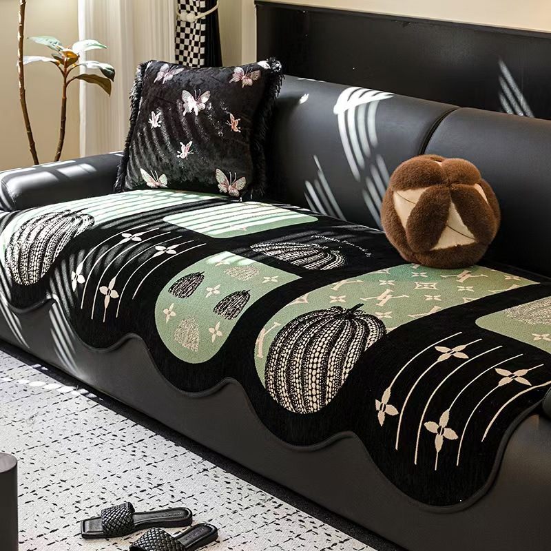 Sofa Cushion, Universal Anti-Slip Special-Shaped Cushion for All Seasons, Mid-Century Style, High-End, Straight-Row One-Piece Cushion, Sofa Cover