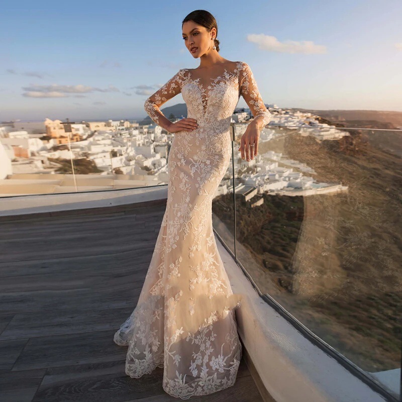 Foreign Trade Cross-Border Bridal Wedding Dress Fairy Fishtail Skirt Long Slim Wedding Dress High-End Light Luxury Gauze Skirt Foreign Trade Cross-Border Bridal Wedding Dress Fairy Fishtail Skirt Long Slim Wedding Dress High-End Light Luxury Gauze Skirt