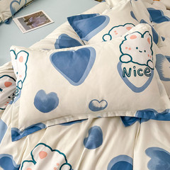 水洗棉床單四件套冰絲被單被套枕套2件套學生宿舍單人床上三件套3