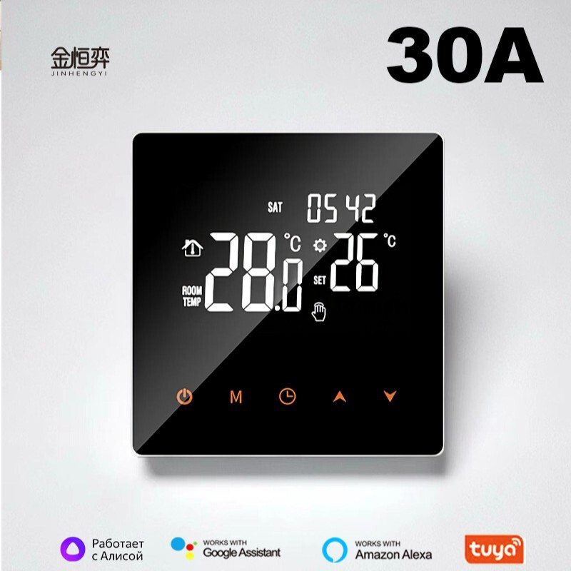 30A High-Power Electric Floor Heating Thermostat Load 5500W Tuya Smart Life Wifi Electric Heating Thermostat