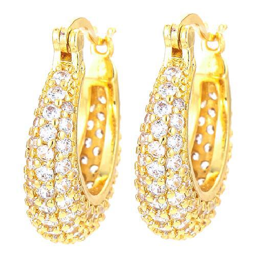 Wholesale New Style Full Diamond Zircon Copper Earrings Nihaojewelry display picture 1