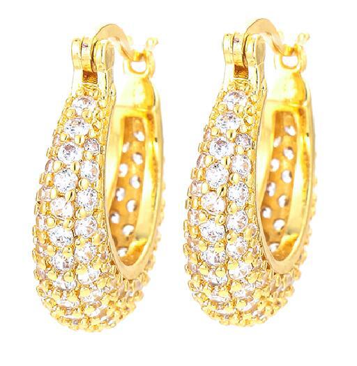 3g Weight Zircon Inlay Material Wholesale New Style Full Diamond Zircon Copper Earrings Nihaojewelry