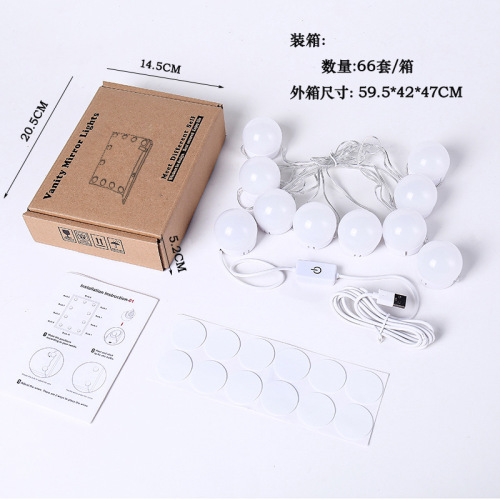 Hollywood Mirror Vanity LED Bulb Vanity Mirror Light Three Color Temperatures No Drill Mirror Vanity Light