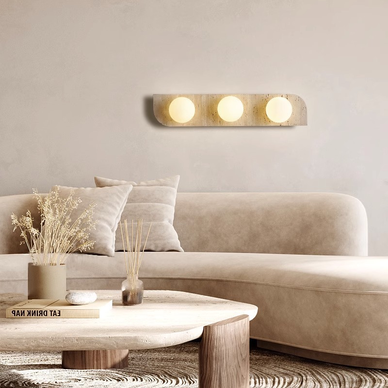 Escalera de viento natural dormitorio cabezal de cama diseñador de piedra de vivienda amarillo viento lámpara de pared lámpara de pared de túnel de estilo japonés pasillo de sala de estar