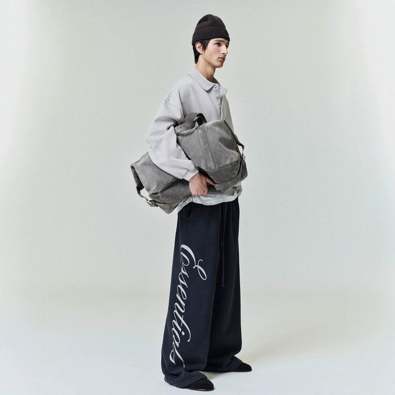 FOG American streetwear ESSENTIALS letter-print loose-fit casual drawstring pants, unisex
