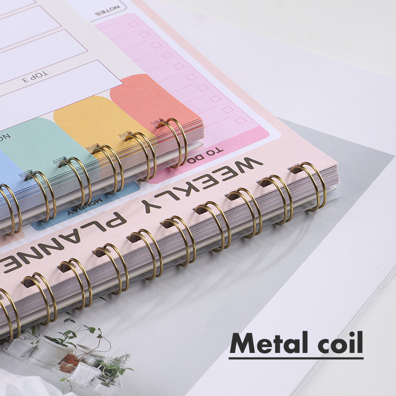 2025英語週計画本PP面コイル便箋本Weekly Plannerクロスボーダーノートのカスタマイズ