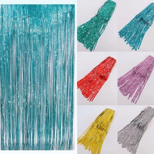 1X 2m New Ceramic Rain Silk Curtain Children's Birthday Party Holiday Decoration Wedding Arrangement Ribbon Door Curtain