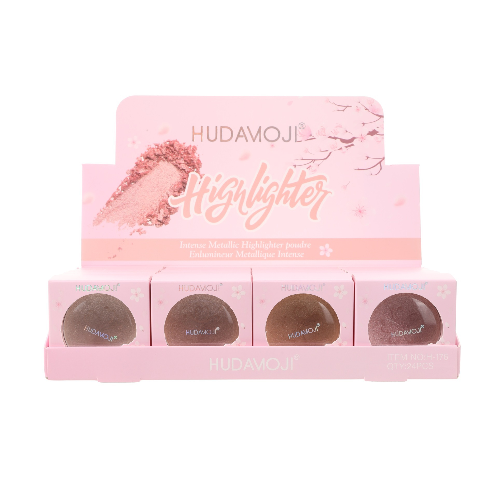 Luz de cerezo natural brillante estereoscópica perlada flash de seda reclinada reparación de maquillaje transfronterizo en stock al por mayor