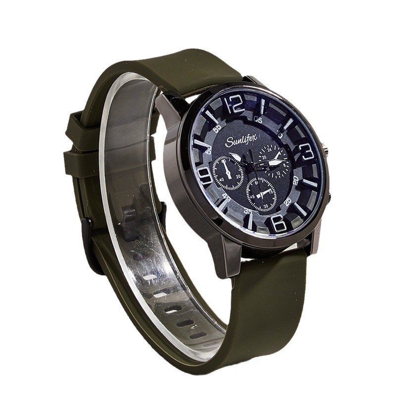 Tiktok popular moda de tres ojos reloj de hombre transfronterizo casual tridimensional digital de cuarzo reloj de silicona reloj de hombre