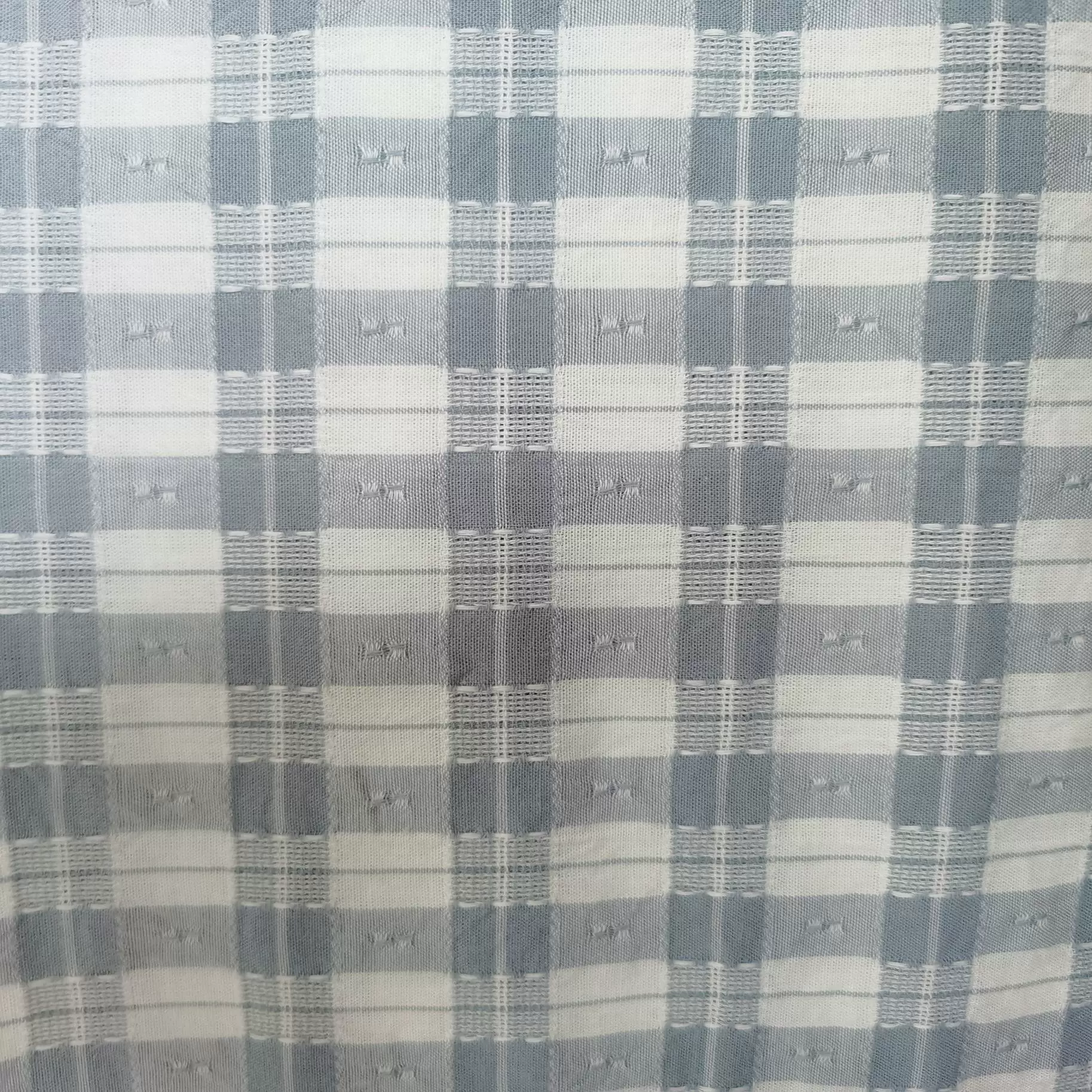 色织提花布定制 格子褶皱剪花波点提花纯棉布 南通家纺面料批发