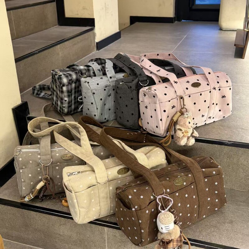 Retro High-End Style Underarm Bag for Women 2025 New Polka Dot Print Handbag Pillow Bag Corduroy Retro High-End Style Underarm Bag for Women 2025 New Polka Dot Print Handbag Pillow Bag Corduroy