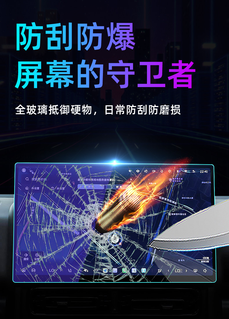 Suitable for Great Wall 2026 Haval H9: tempered glass screen protector for the central control screen, car navigation screen, and instrument panel