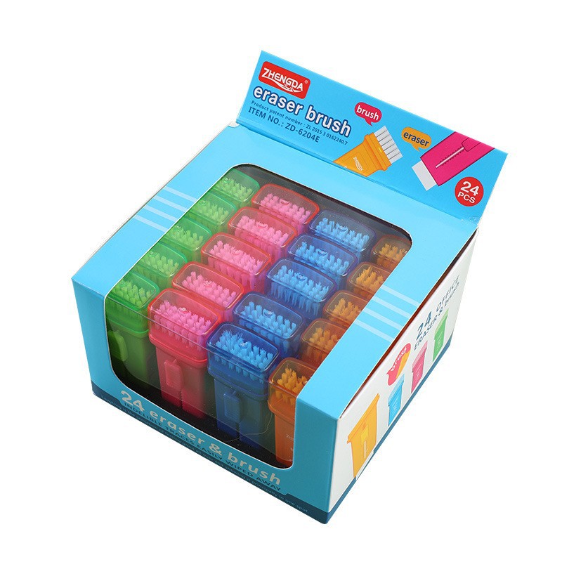 Ahorro de trabajo limpio y colorido borrador para niños Sacapuntas de lápiz creativo borrador cepillo dos en uno suministros de papelería para estudiantes