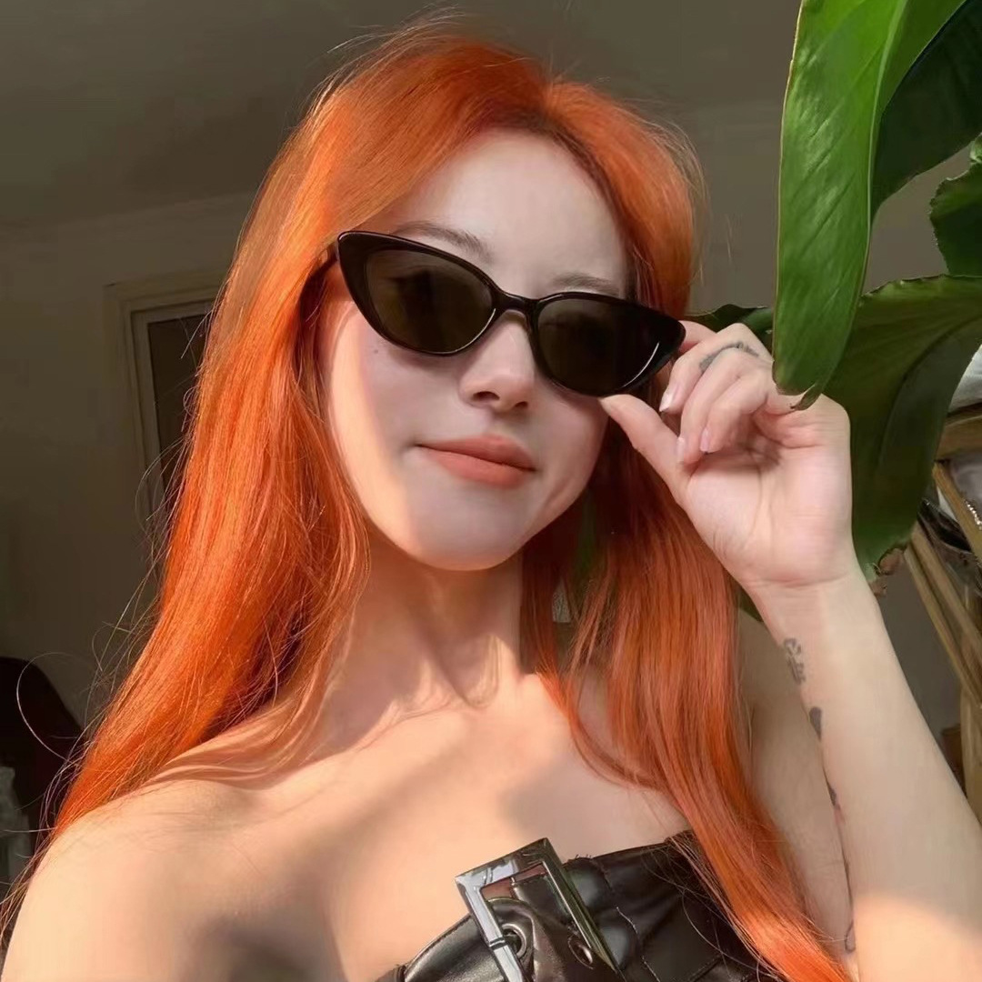 Solid Color Pattern Women's Gender IG Style Simple Style Solid Color PC UV400 Protection Cat Eye Full Frame Women's Sunglasses