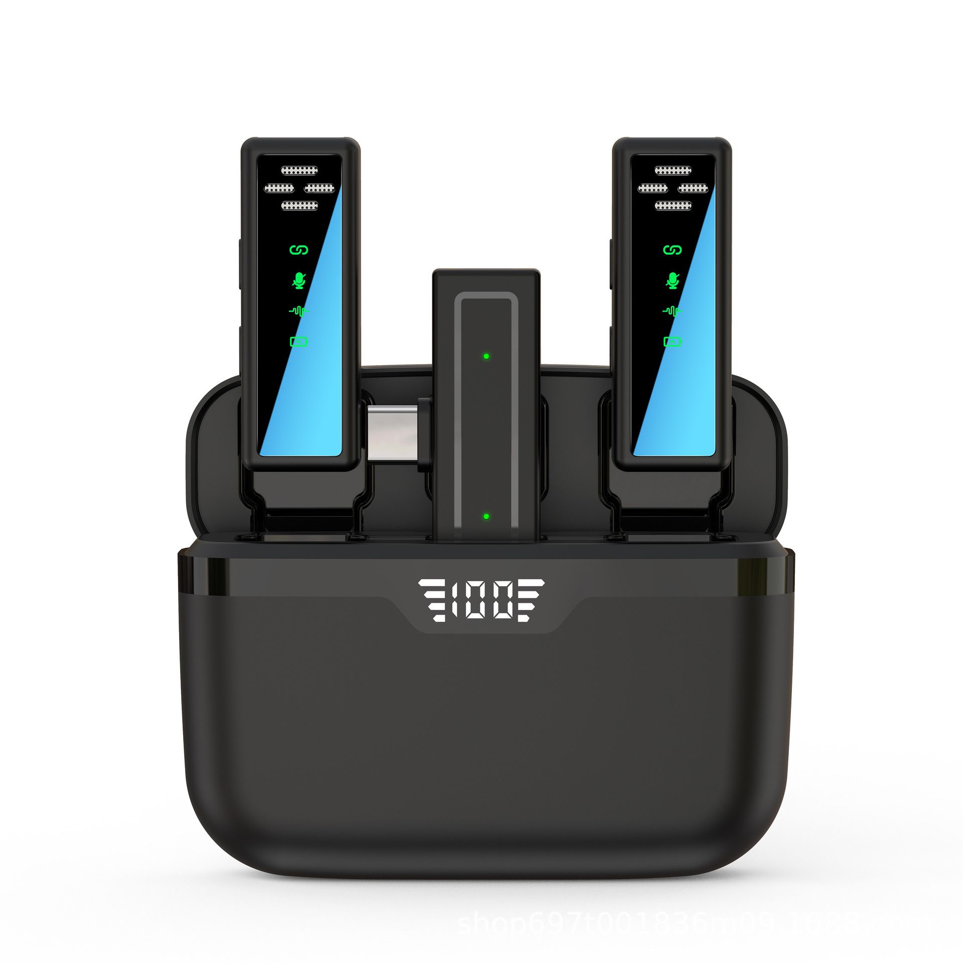 Estuche de carga para micrófono inalámbrico J80 con pantalla digital, transmisión en vivo, reducción de ruido, grabación de video, mini micrófono, pantalla digital inalámbrica