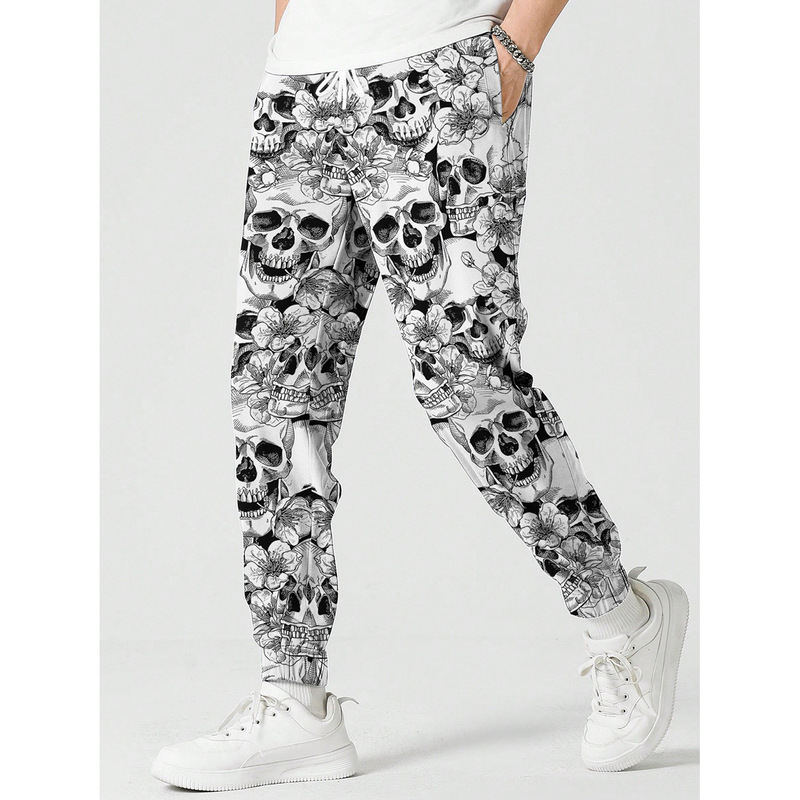 CLOOCL men's pants horror skull pattern printed pants sports casual men's pants manufacturers wholesale