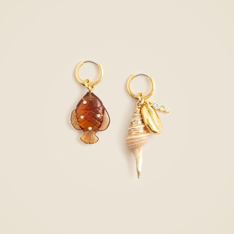 Ins夏小魚海螺イヤリングイヤリングクロスボーダー保色卸売り|undefined