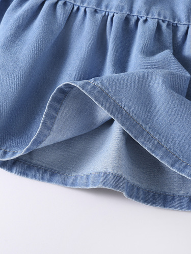 Retro Elastic Waist Patchwork Denim Half Skirt for Women Spring Summer Slimming Medium Length A-line Umbrella Skirt Multi-layer