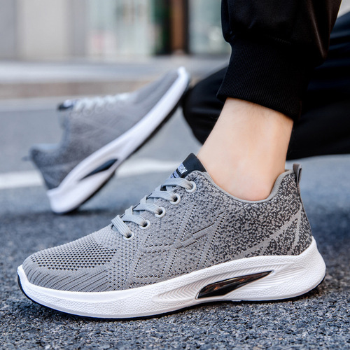 Men's New Sports Shoes, Soft Sole, Comfortable Running Shoes, Breathable Flyknit, Foreign Trade Cross-border Sports Casual Shoes