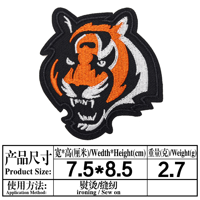 Planchado adhesivo NFL Liga Americana 32 Equipo LOGO Emblema del equipo Insignia de bordado de computadora Etiqueta engomada de tela bordada Parche de parche