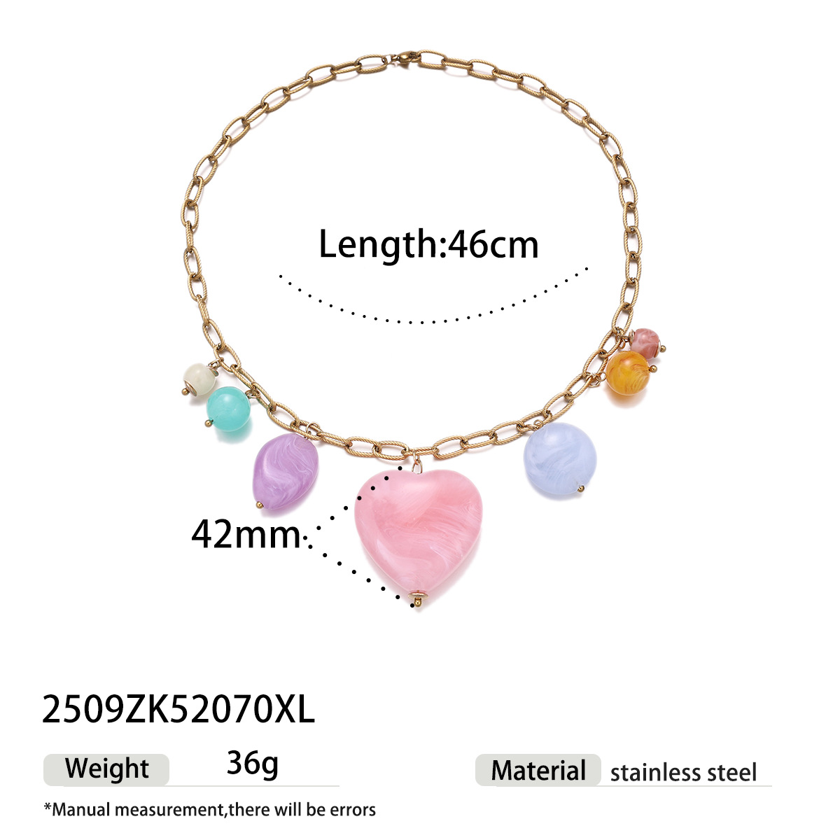 Collar de acero inoxidable de la UE y los Estados Unidos, collar de acrílico de nicho de lujo ligero para mujeres no se desvanecen en ventas transfronterizas calientes image 8