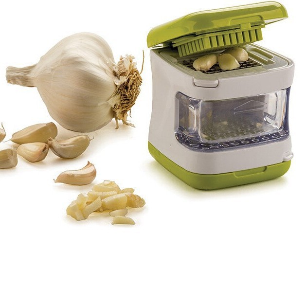 Prensa de ajo de acero inoxidable con función de pelado y triturado