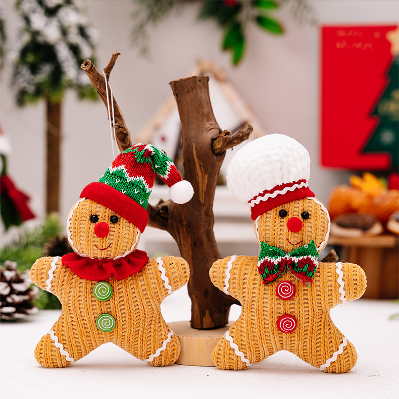 160g Weight Hanging Ornaments Event & Party Supplies 1 Piece Quantity Party, Festival Occasion Polyester Material Christmas Festival Gingerbread Pattern Cute Style Christmas Cute Gingerbread Polyester Party Festival Hanging Ornaments 5