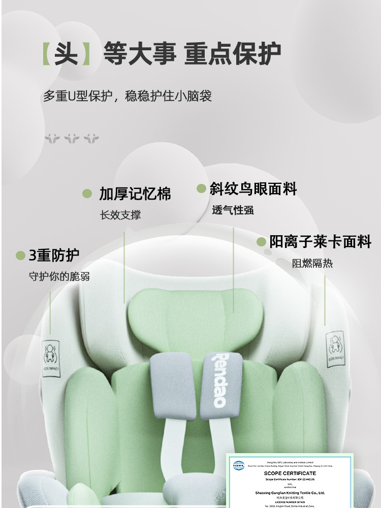 Ren Dao Xingtu Kids Safety Seat Newborn Sitting and Lying 0-12 Years Old Baby Baby Car Seat Car Use