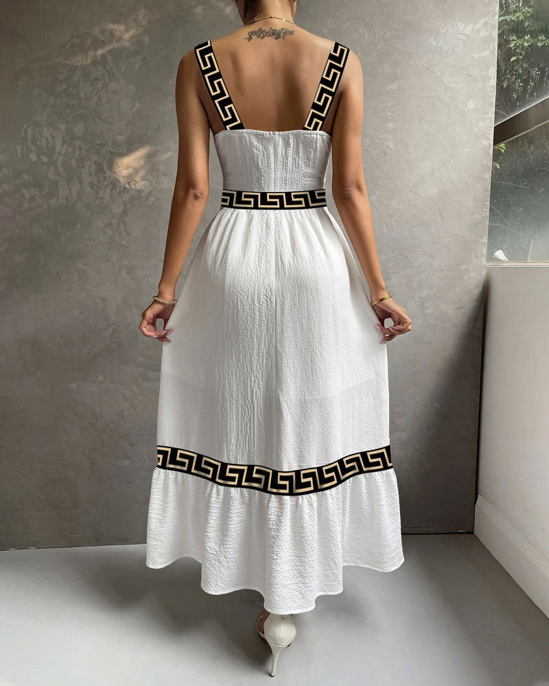 Women's Strap Dress Casual Strapless Printing Sleeveless Printing Maxi Long Dress Daily display picture 2