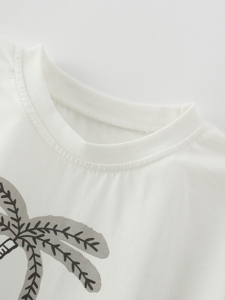 Traje de niña malwee transfronterizo verano nuevo servicio a domicilio camiseta casual de cuello redondo de dos piezas para niños europeos y americanos