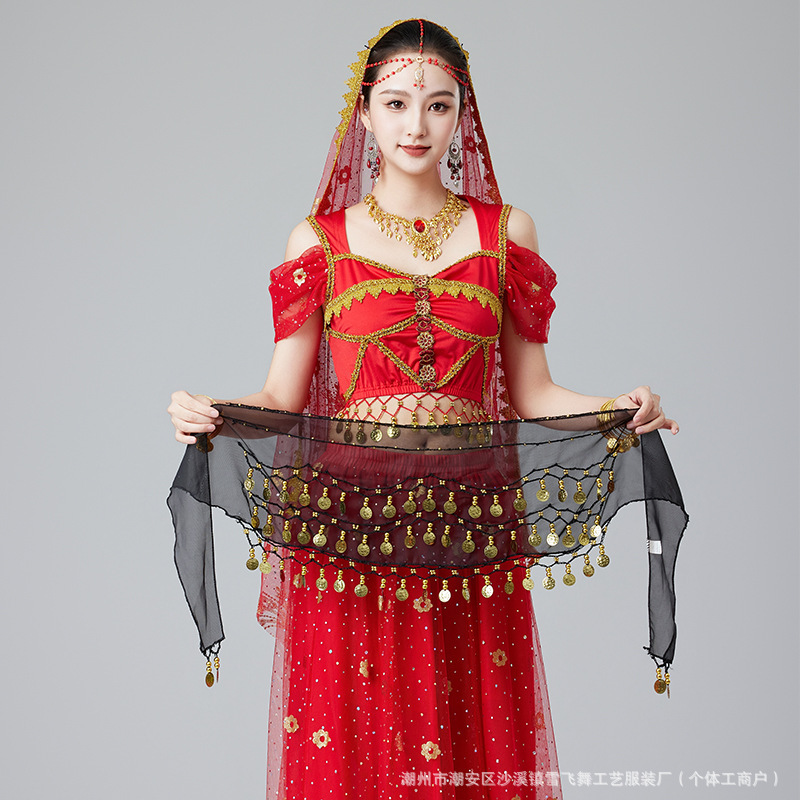メーカー卸売りベリーダンス腰封腰鎖インドダンス腰巾ダンス演技服腰飾り手作り金貨公演|undefined