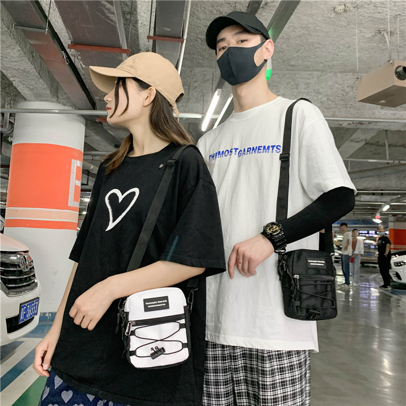 67g Weight Zipper Closure Type Single Shoulder Strap Strap Type Crossbody Bag Bags Type Nylon Material Letter Pattern Streetwear Style Square Shape Khaki, Light Grey, White, Black Color Small Size Small Nylon Letter Streetwear Square Zipper Crossbody Bag 33