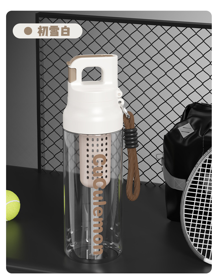 Basit Tasarımlı Büyük Kapasiteli Çift İçme Pipetli Plastik Bardak Spor Fitness Öğrenci Su Bardağı Outdoor Taşınabilir Elastik Kapak Kişisel Bardak Kadın