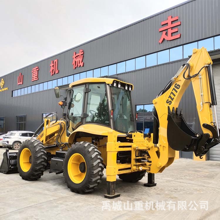 多用途两头忙 四轮转向挖掘装载机 前铲后挖两用设备一体机厂家