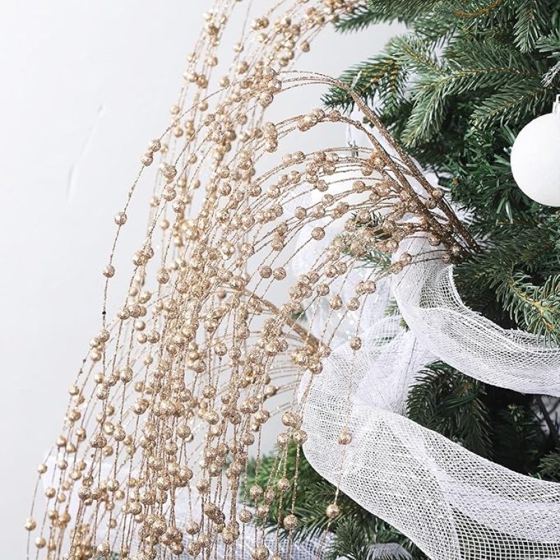 Polvo de oro artificial bayas de sauce decoración polvo de brillo flexible decoración de árbol de Navidad decoración festiva espuma de fiesta transfronteriza